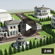 3D-Visualisierung eines Villen-Ensembles, Projektentwicklung für St. Petersburg, Architektur: Heinrich Stoeter